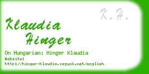 klaudia hinger business card